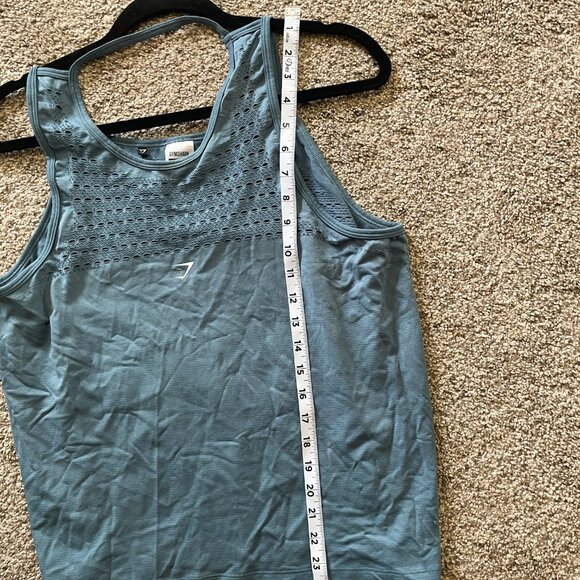 Gymshark Energy+ Seamless Loose Vest - Blue Stone Size Large - Picture 6 of 7